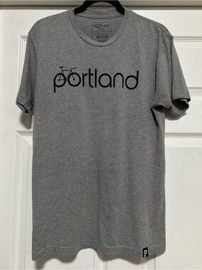 Portland Gear Gray Bicycle Graphic T-Shirt Men’s M Oregon PNW